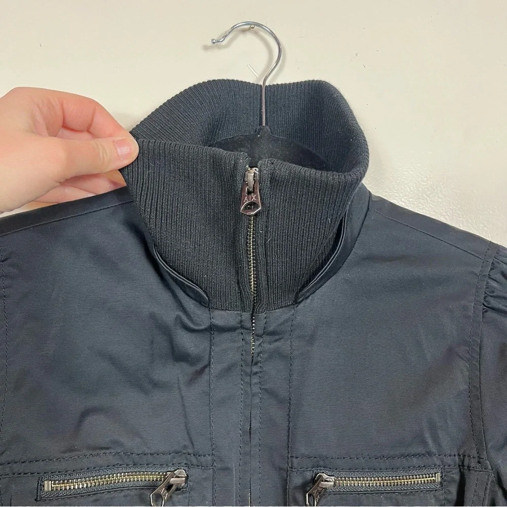 Armani Exchange Mock Neck Jacket Medium Cropped Zippers Whimsigoth Grunge‎ Y2K